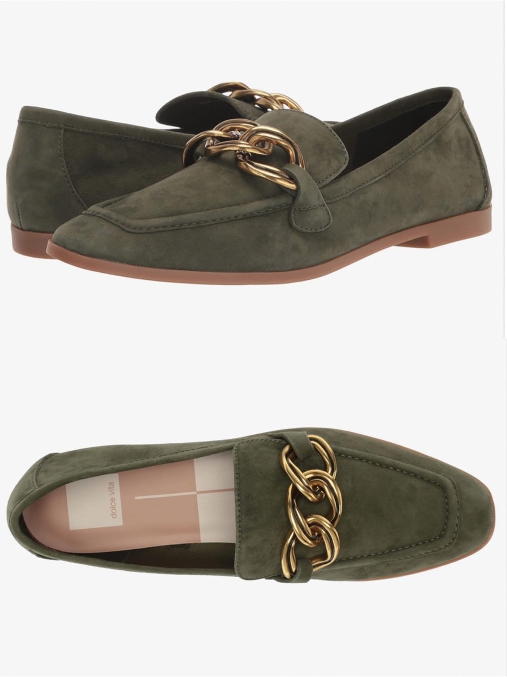Dolce Vita Womens Crys Loafer in Army Suede